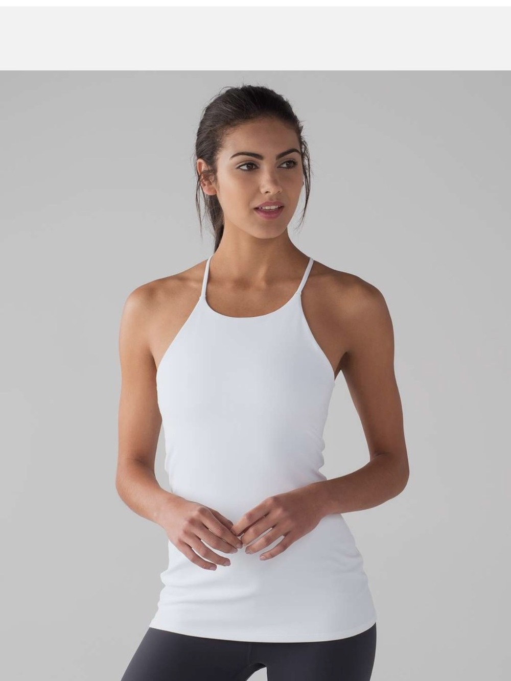 lululemon athletica White Racerback Tank Top Built-in Bra